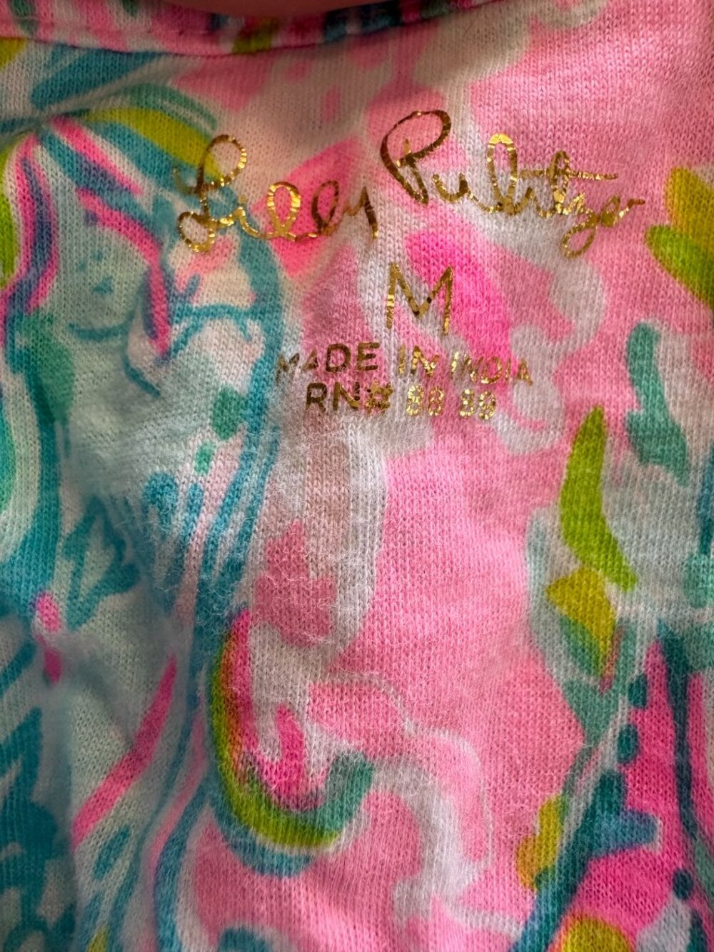 Lilly Pulitzer Essie V Neck Top Size M Unicorn of the Sea Sleeveless - Picture 4 of 7